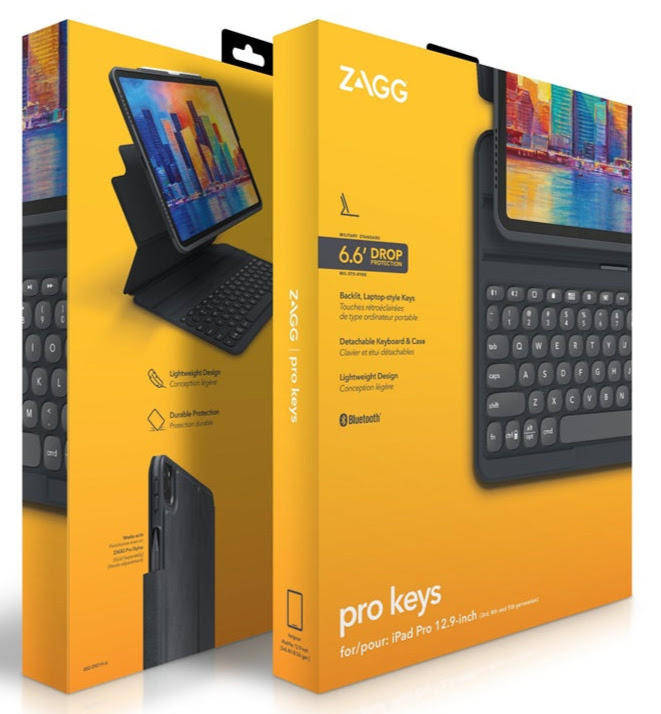 Zagg Pro Keys Wireless Keyboard with Track Pad, and Detachable Case, for iPad Pro 12.9". New