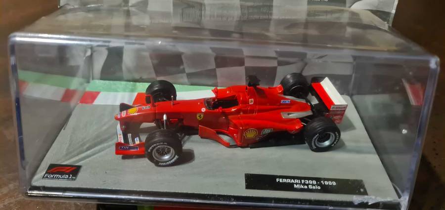Model of the Ferrari F399 Formula 1 car, specifically the #3 driven by Mika Salo in 1999.