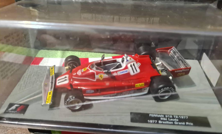 Model of the Ferrari 312 T2, driven by Niki Lauda in 1977 Brazilian Grand Prix.