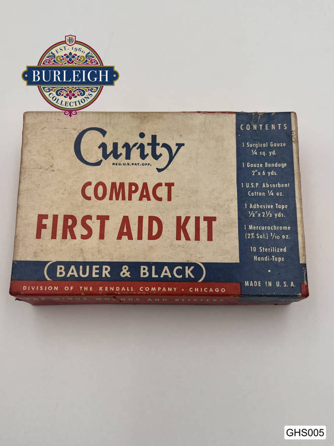Vintage Curity Compact First Aid Kit by Bauer & Black