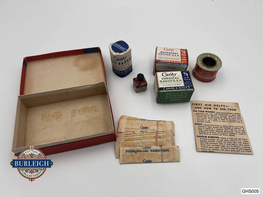 Vintage Curity Compact First Aid Kit by Bauer & Black