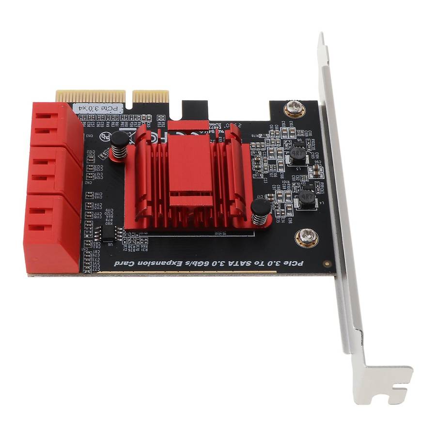 6 Port SATA III 6Gbps PCIe x4 Add-On / Expansion Card with Low Profile Bracket