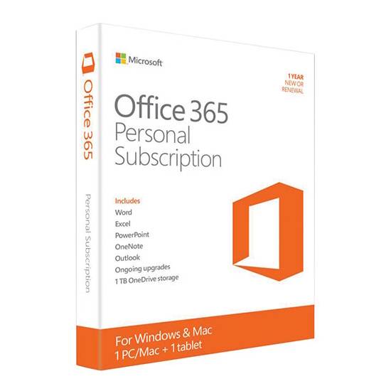 Microsoft Office 365 Personal - 1 Year Subscription (Physical Box Version)