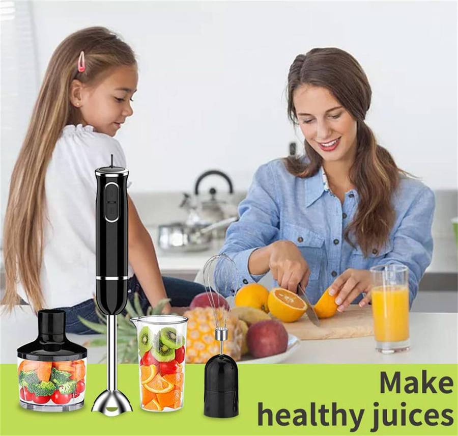 Product Title4-in-1 Immersion Stick Blender  400W Power, 2-Speed Control, Includes Whisk, Chopper &