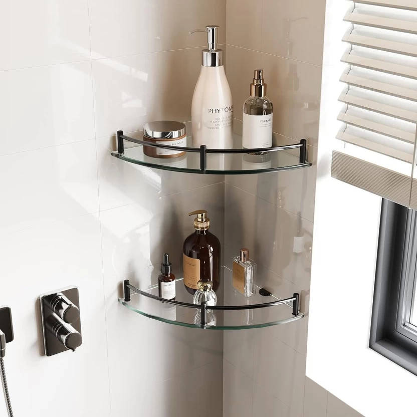 LumaBella FS-3425 Glass, Aluminium Rack Shelf For Bathroom
