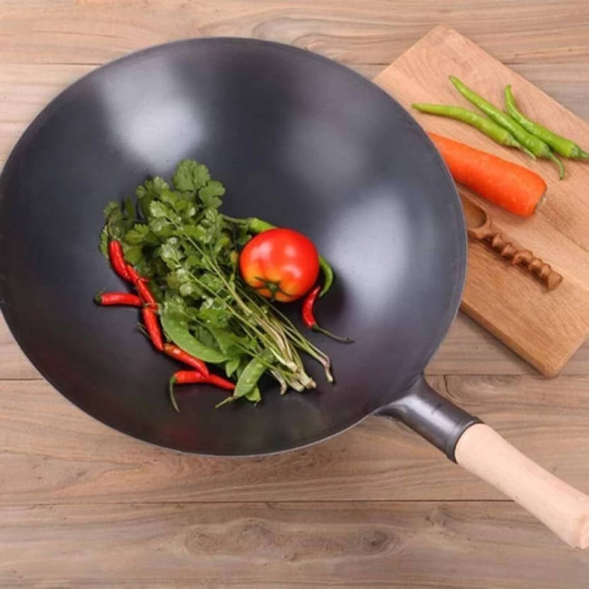 Wove 32cm Stone-Coated Non-Stick Wok Pan with Wooden Handle