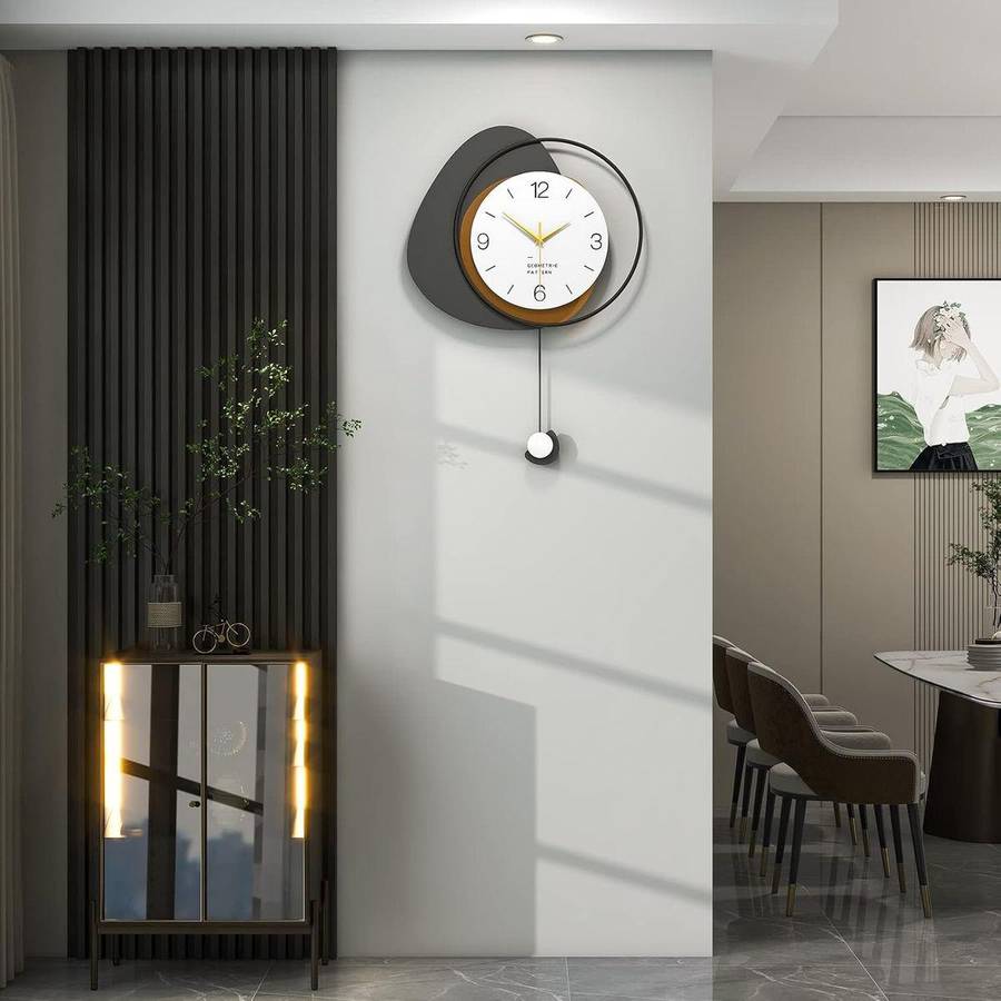 Modern Pendulum Wall Clock | Silent Non-Ticking