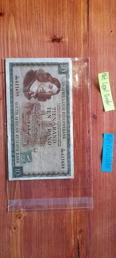 South African TW de Jongh R10 Banknote.
