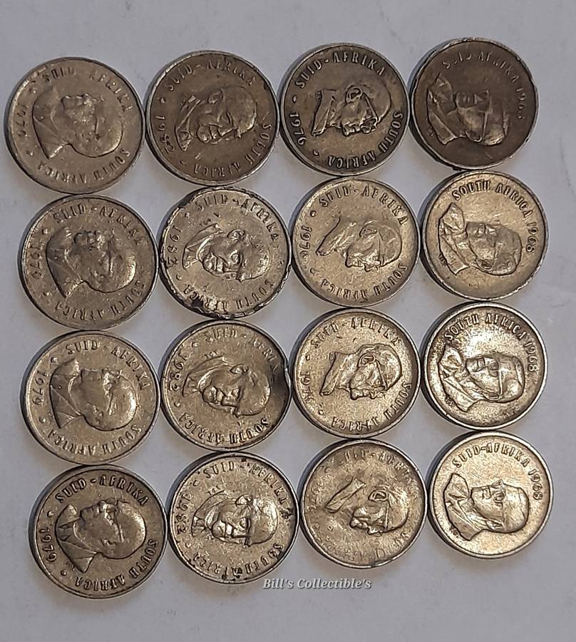 SOUTH AFRICAN PRESIDENTIAL 5 CENT COIN LOT .