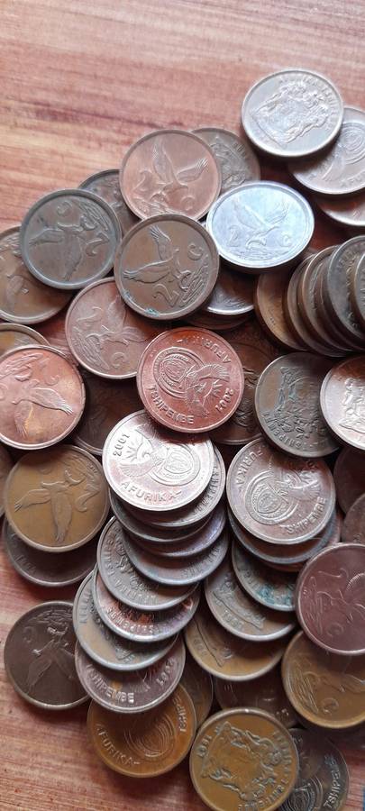 100 South African 3rd Decimal 2cent Coins . 1 bid Takes All.