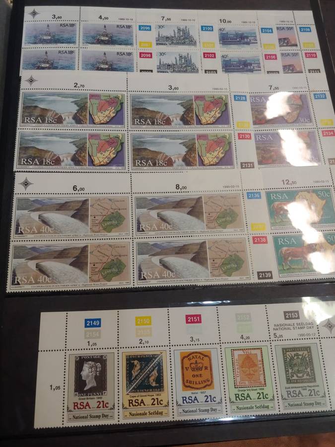 STAMP ALBUM WITH RSA STAMPS DATES FROM 1983 TO 1993