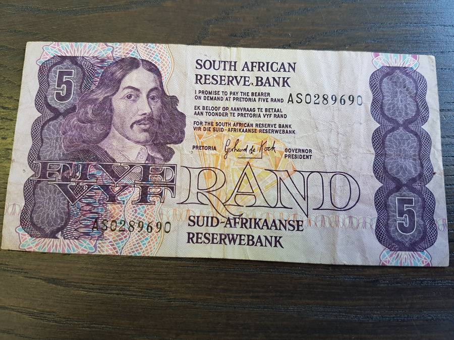 RSA Five Rand notes GPC De Kock