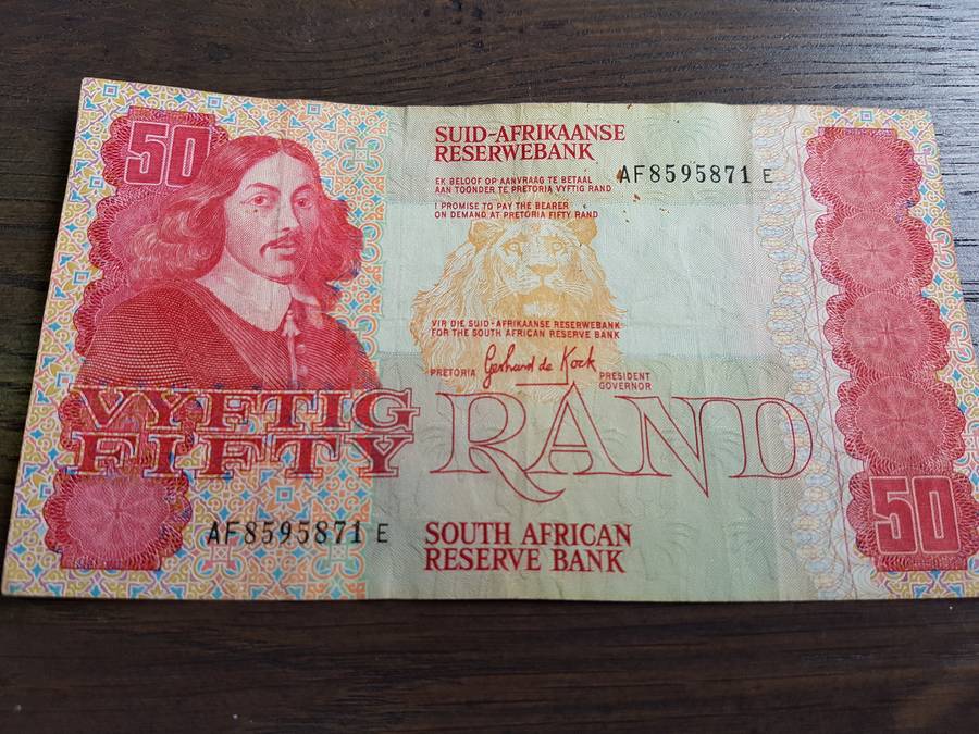 South African 50 Rand note 1980's G de Kock