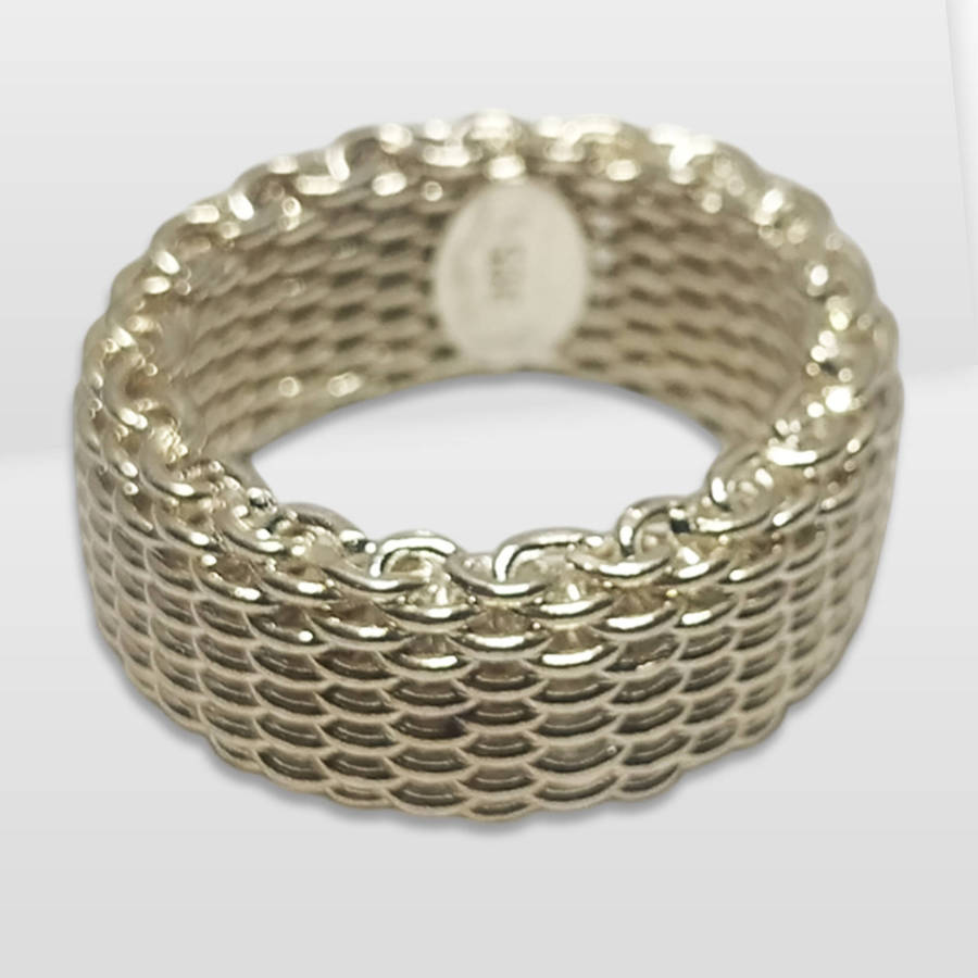 925 Sterling Silver Chain Design Ring