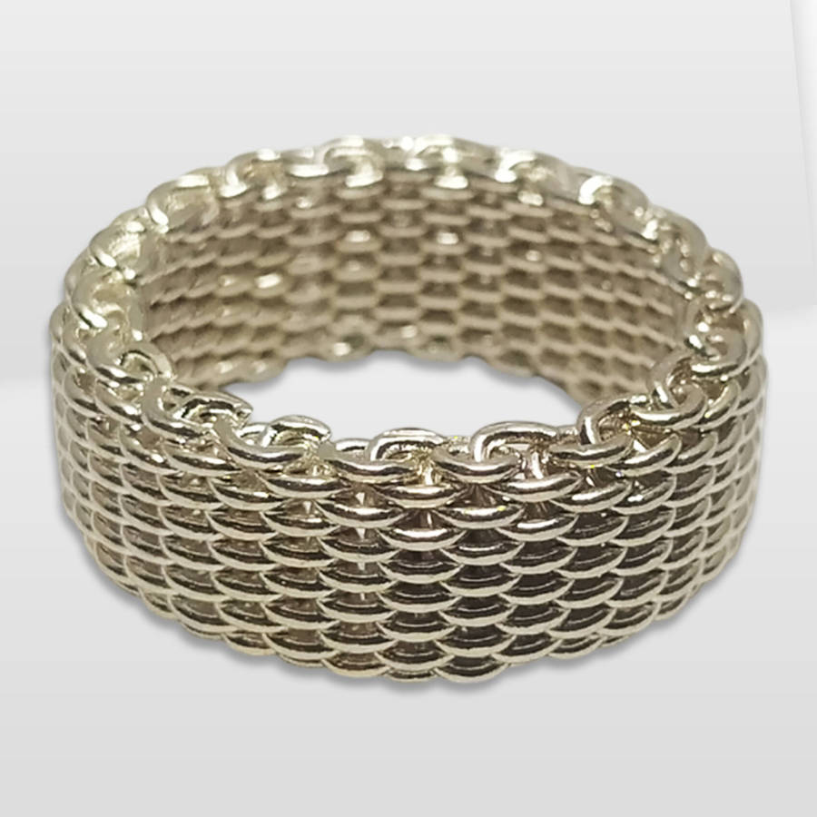 925 Sterling Silver Chain Design Ring