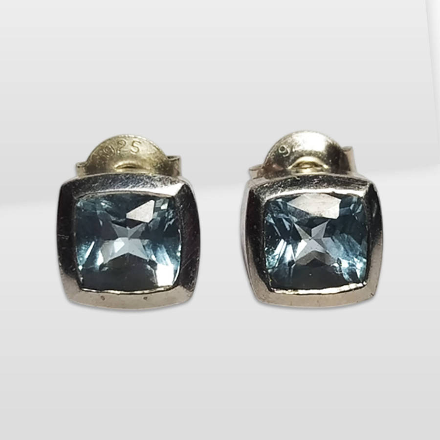 Genuine Sky Blue Topaz 925 Sterling Silver Earrings