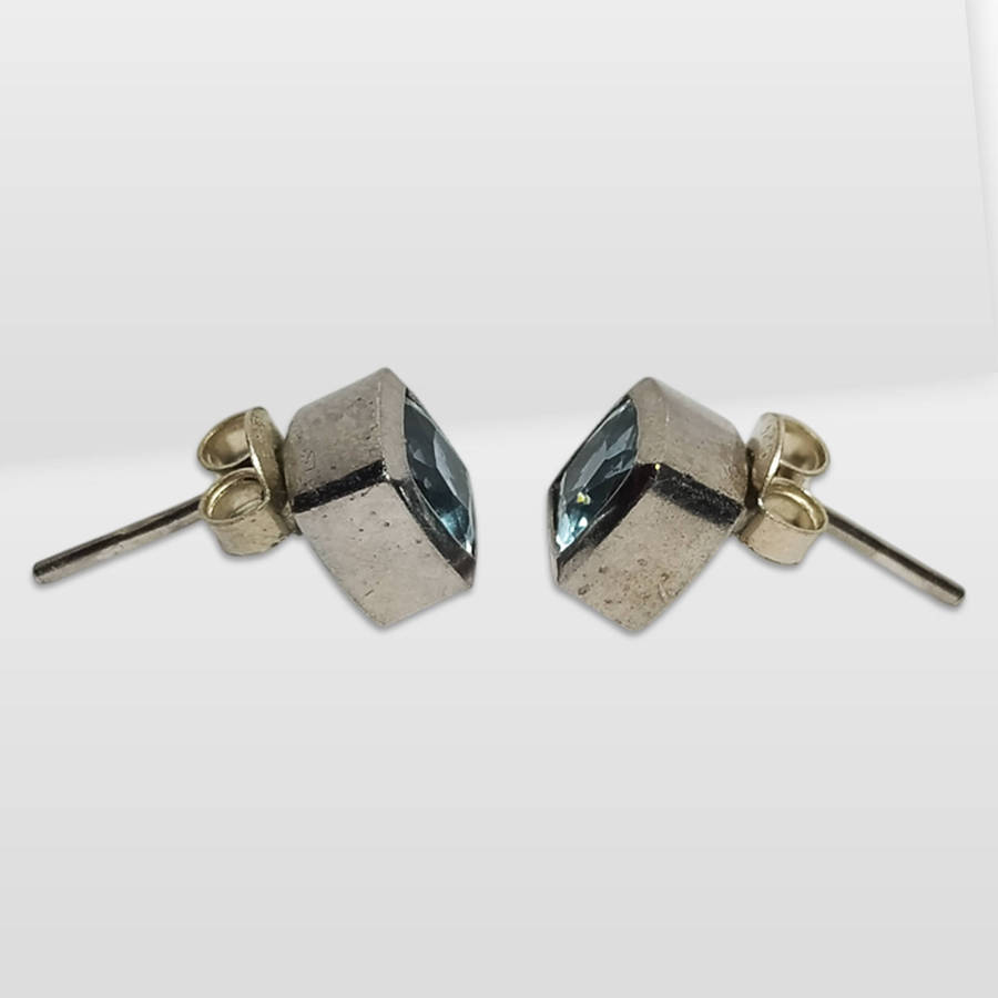 Genuine Sky Blue Topaz 925 Sterling Silver Earrings