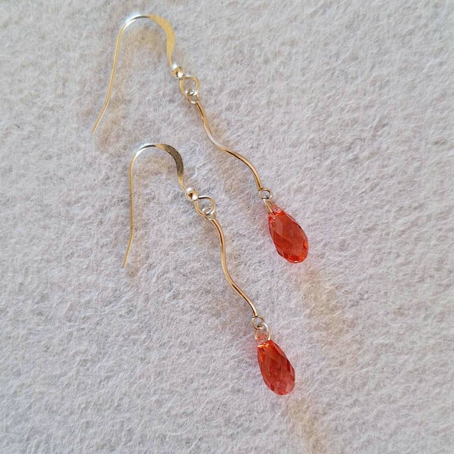 Silver and crystal earrings