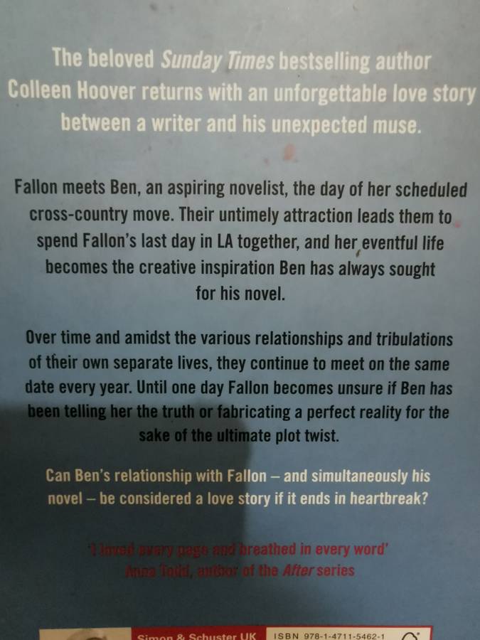 November 9, novel by Colleen Hoover