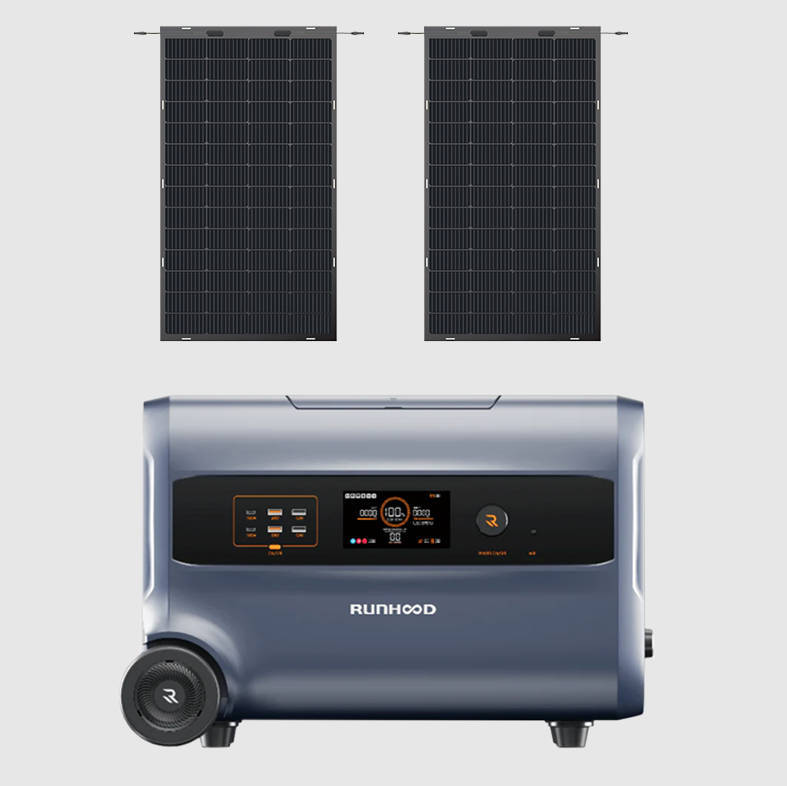 Runhood F2400 Power Station + 2X Voltofy Flexo Pads