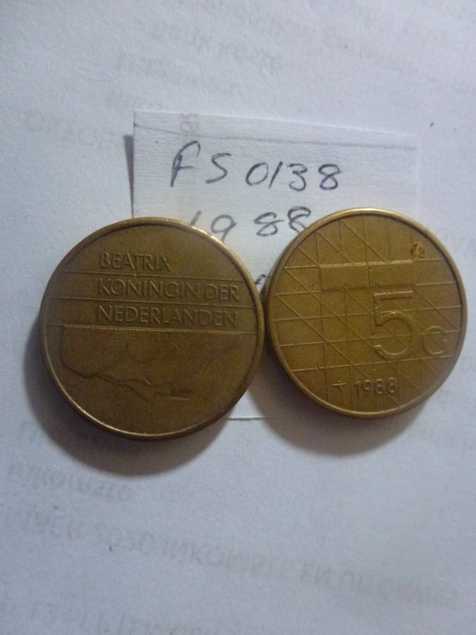 1988 Netherlands 5 gulden