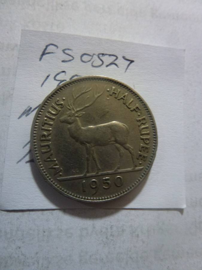 1950 Mauritius 1/2 rupee