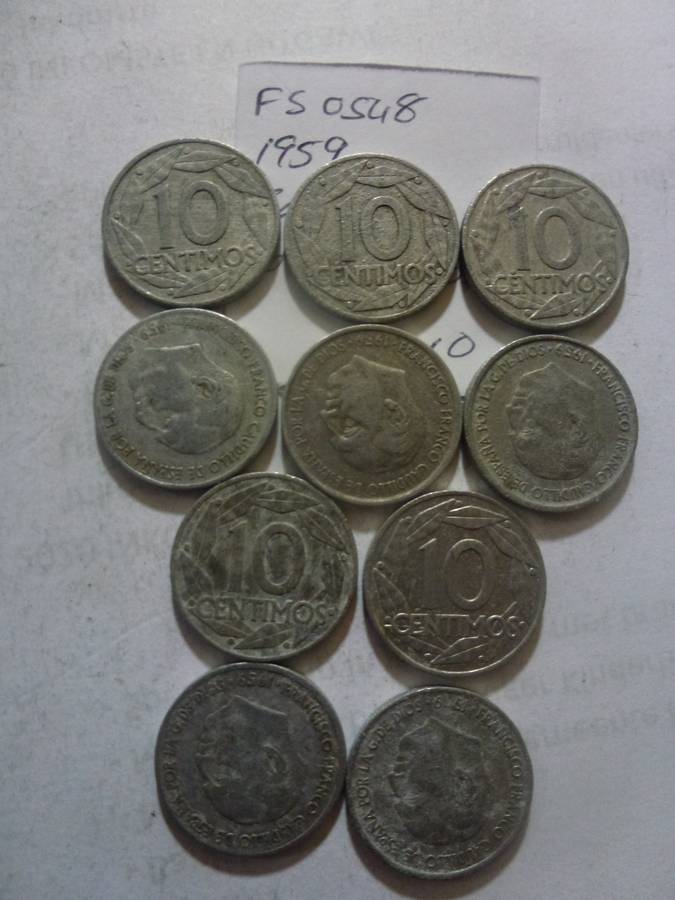 1959 Spain 10 centimos