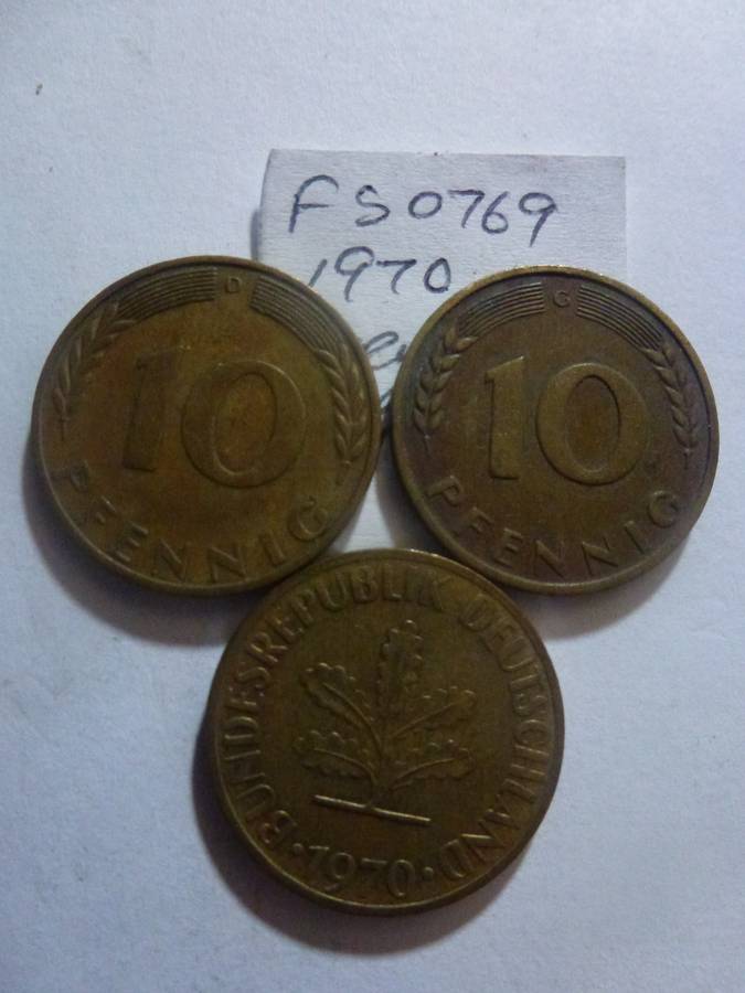 1970 Germany 10 pfennig