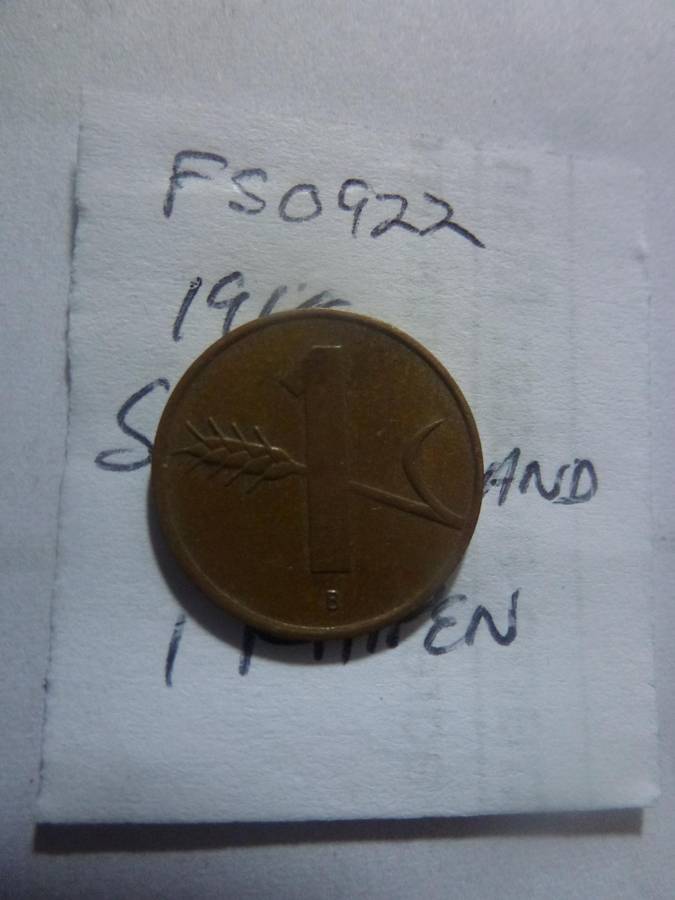 1968 Switzerland 1 rappen
