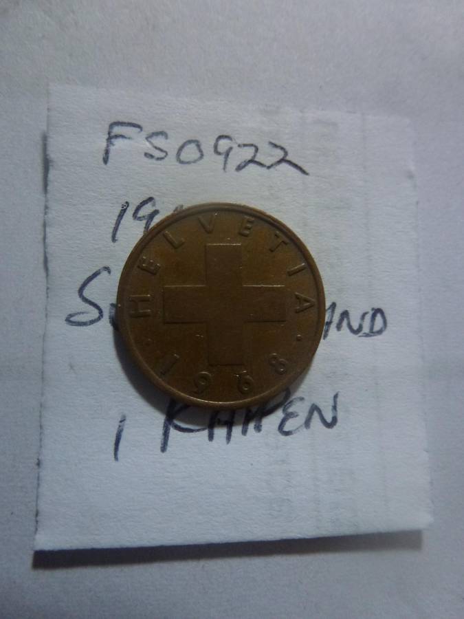 1968 Switzerland 1 rappen