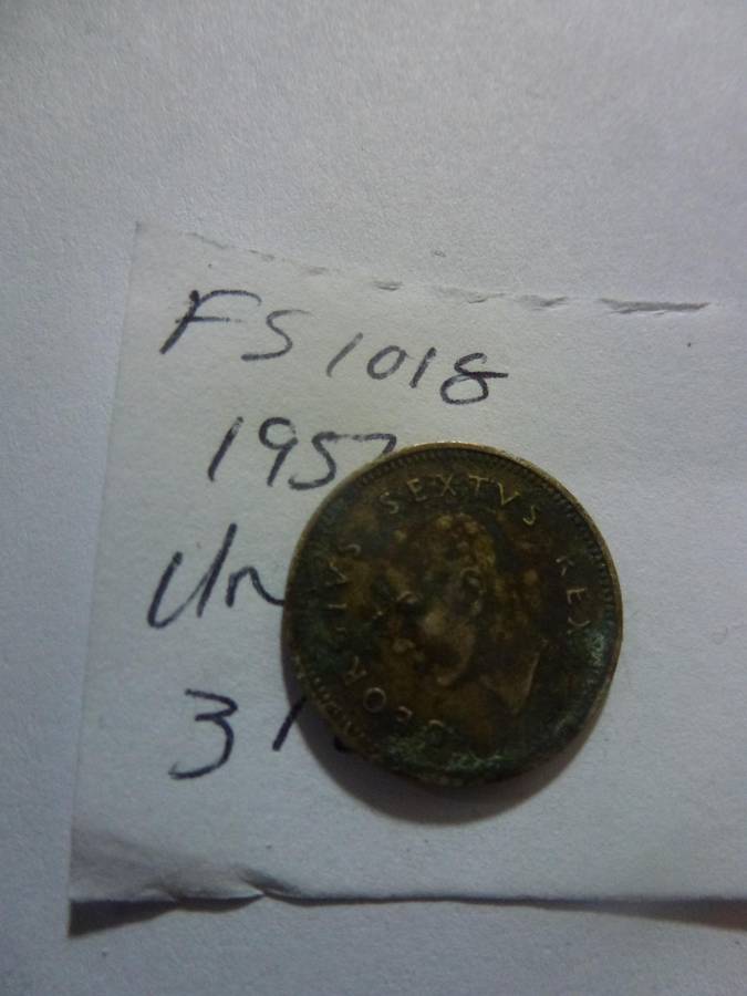 1952 Union of South Africa 3 pence