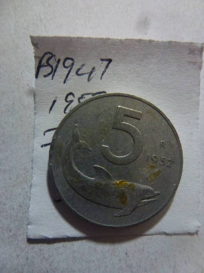1952 Italy 5 lire