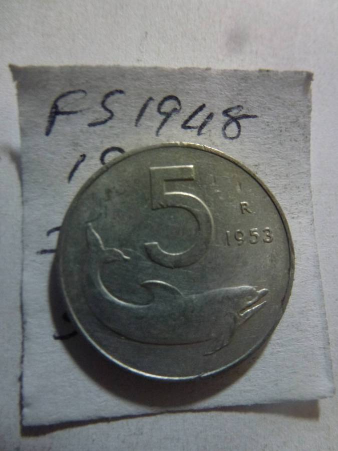 1953 Italy 5 lire