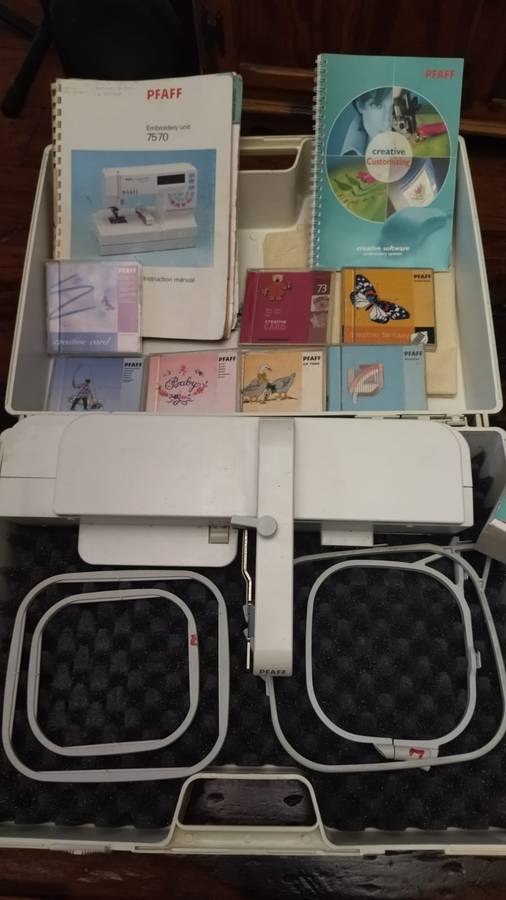 Pfaff 7570 embroidery machine and sewing combo