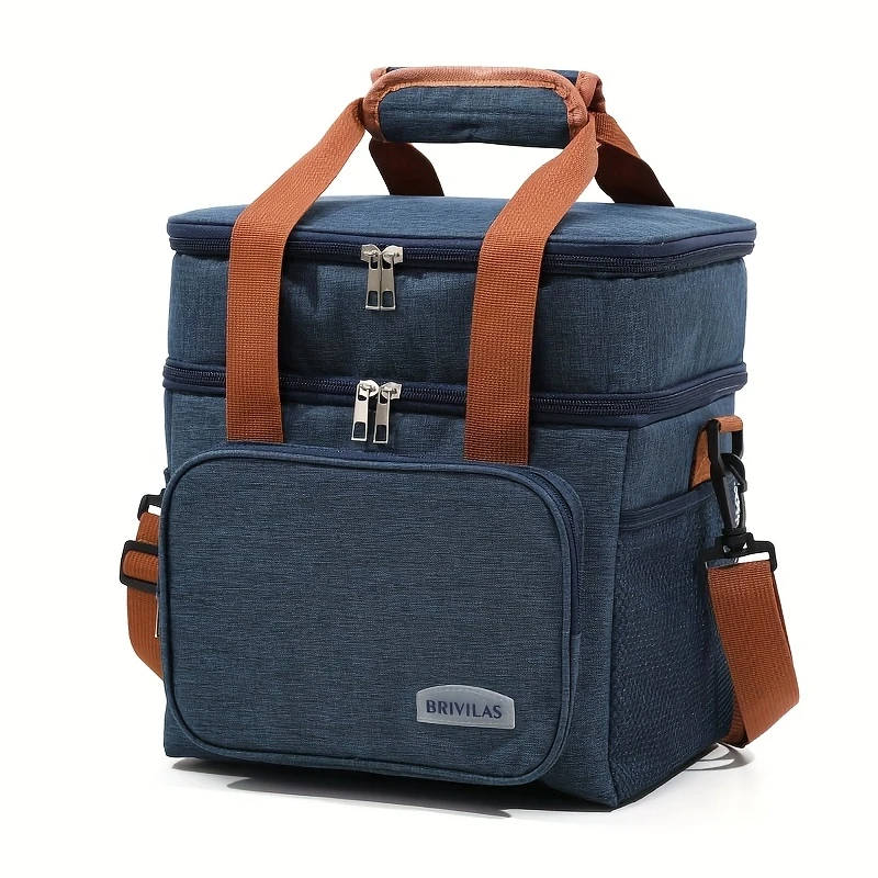 Insulated Lunch Bag for Picnics Leakproof, Thick Thermal Cooler Bag Has Adjustable Shoulder Strap