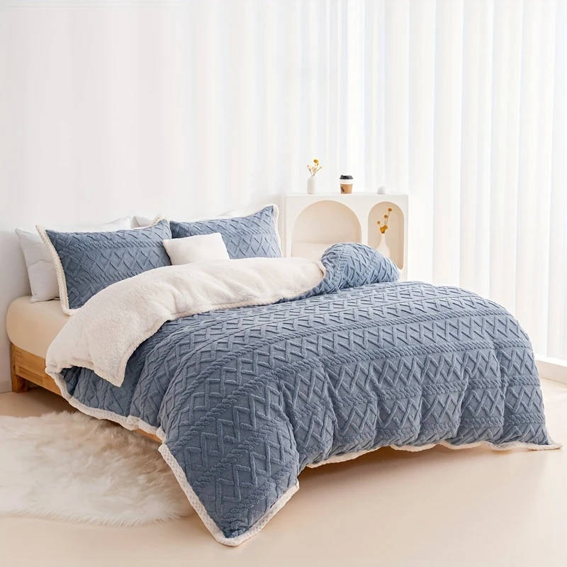 5pcs King Size Fleece Duvet Cover Set