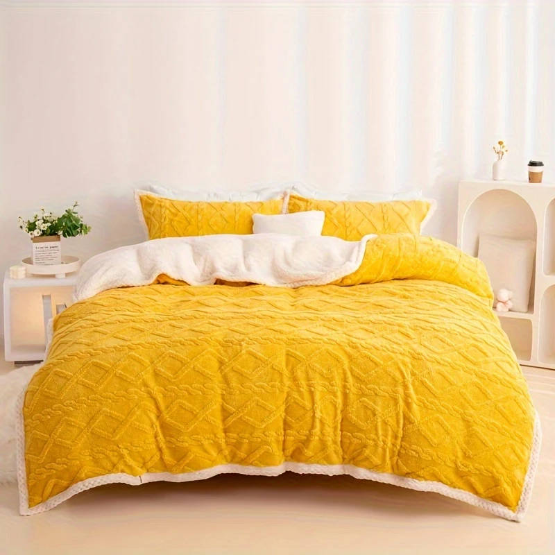5pcs King Size Fleece Duvet Cover Set