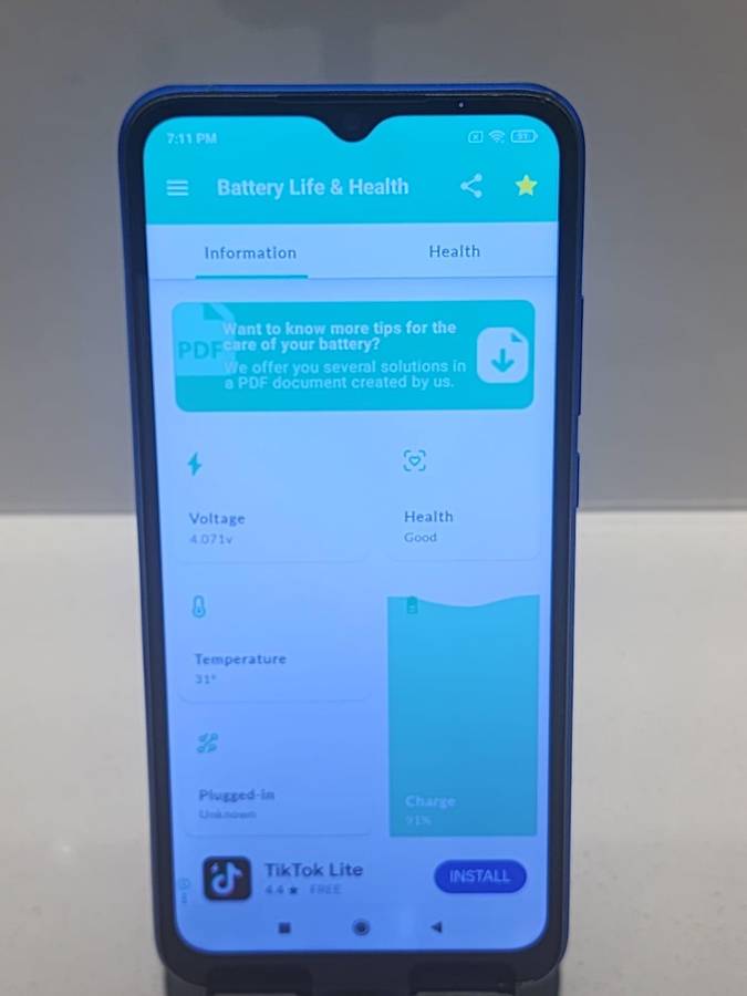 Xiaomi Redmi 9A (Blue)  Used  Read Description  No Box  Broken Camera Glass  New Charging Cable