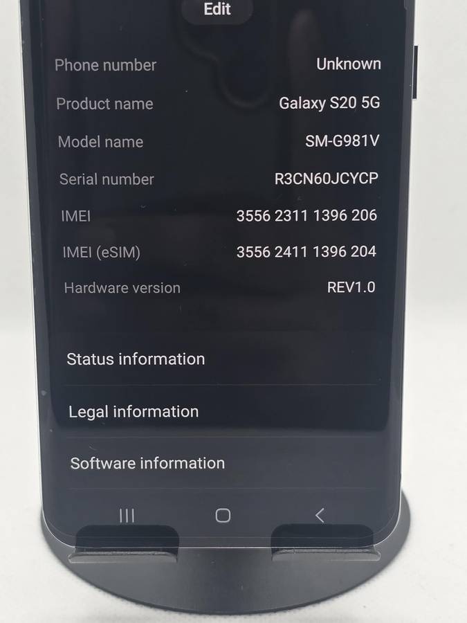 Samsung Galaxy S20 5G UW  128GB  Cosmic Gray  Unlocked