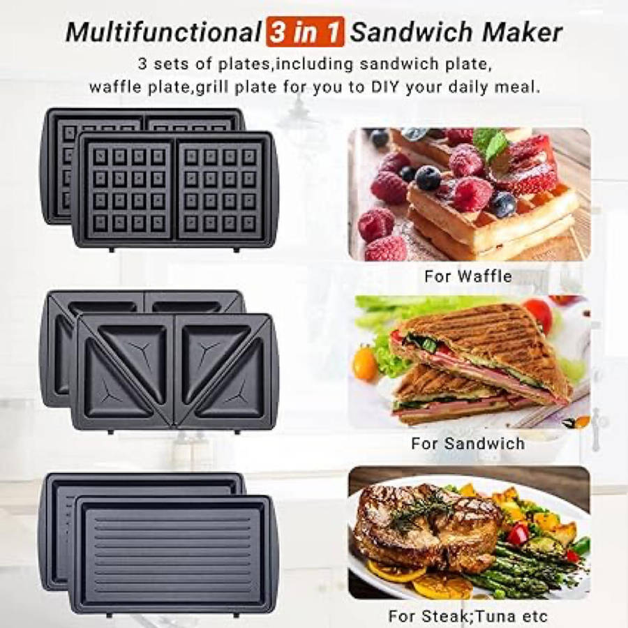 3 in 1  Non Sticky Sandwich Maker