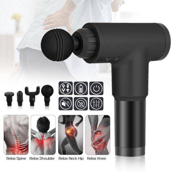 Massage Gun Percussion Massager -Rechargeable 4 Heads Portable Muscle