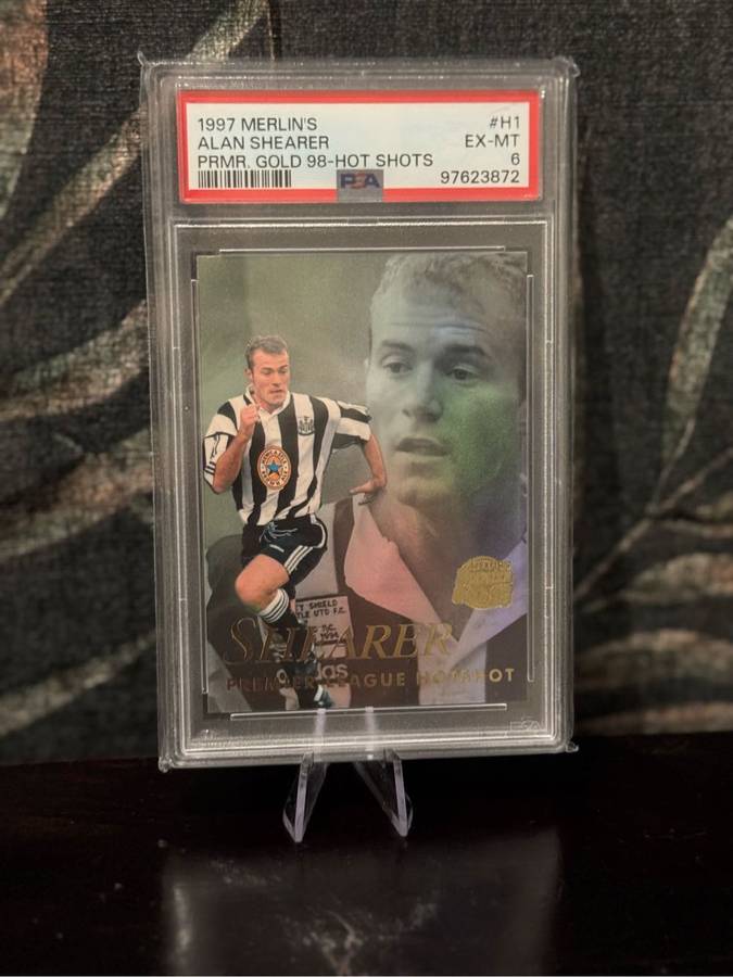 1997-98 Merlin - Alan Shearer Premier League Gold Hotshot PSA 6