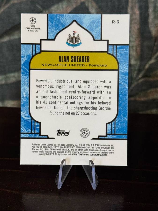 2024 Topps Merlin - Alan Shearer Renaissance Case Hit - Newcastle