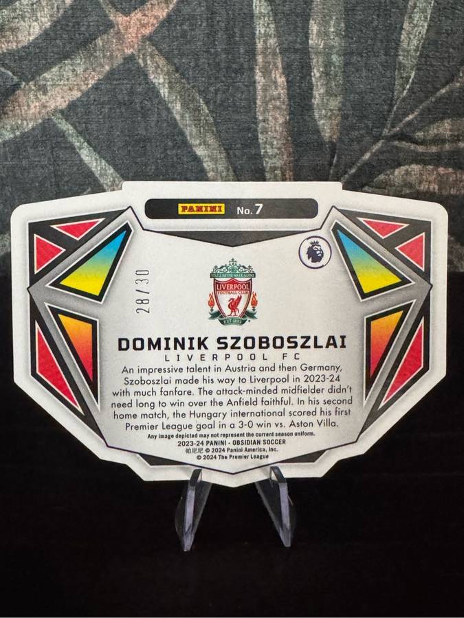2023-24 Panini Obsidian - Dominik Szoboszlai Vitreous Die-Cut Red Crystals 28/30 - Liverpool