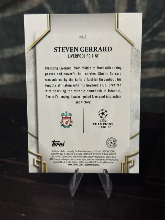 2025 Topps - Steven Gerrard Historic Captains - Liverpool
