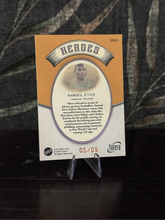 2024 Futera - Samuel Etoo Heroes 5/5 - Cameroon (only 5 in the world)