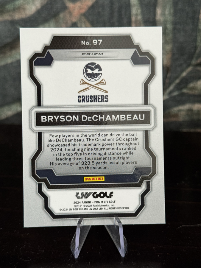 2024 Panini LIV Golf - Bryson DeChambeau Statistical Leaders - Crushers