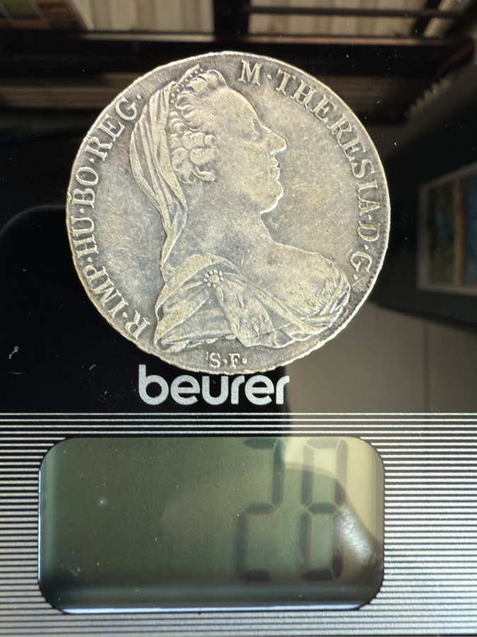 Maria Theresa Thaler silver coin SF