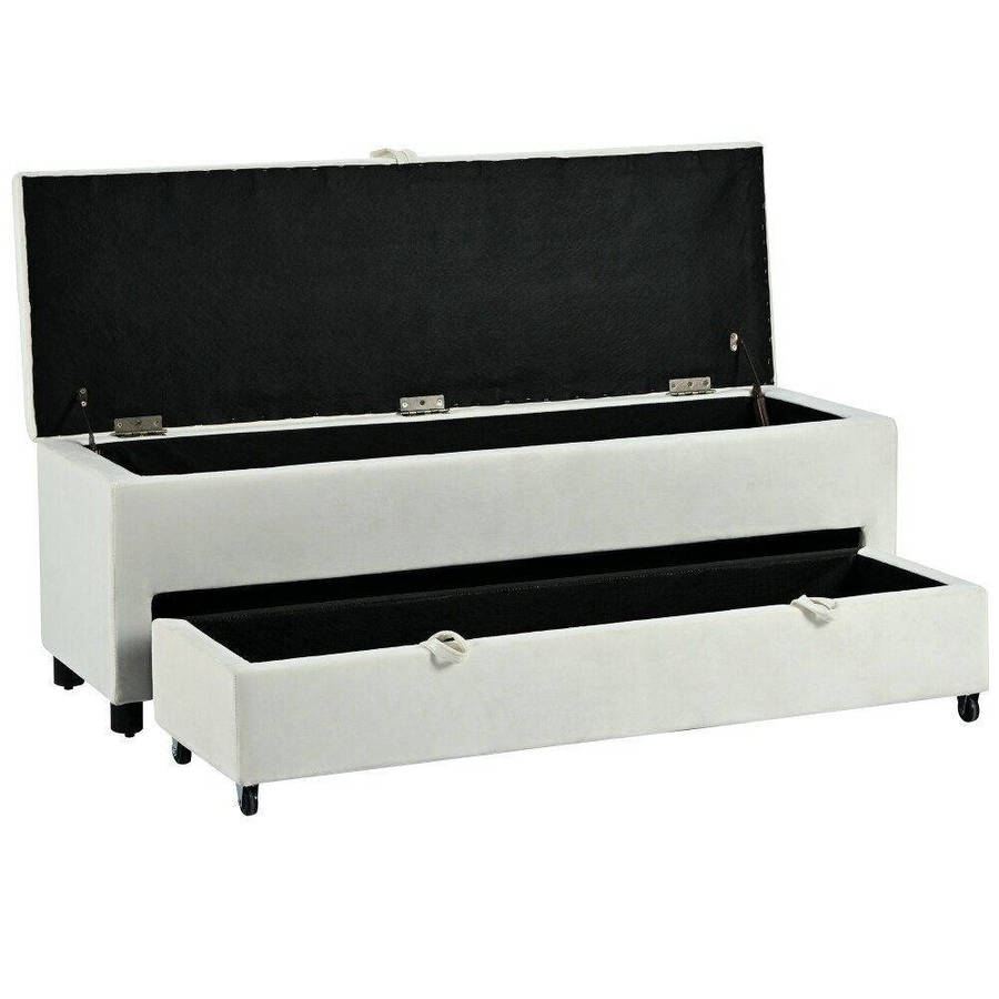 pro-t velvet rectangular stoprage ottoman double size