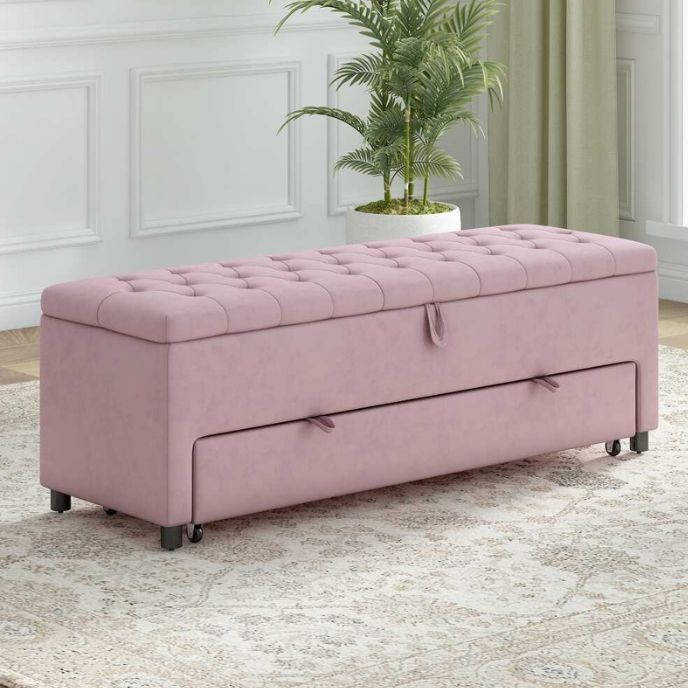 pro-t velvet rectangular stoprage ottoman double size